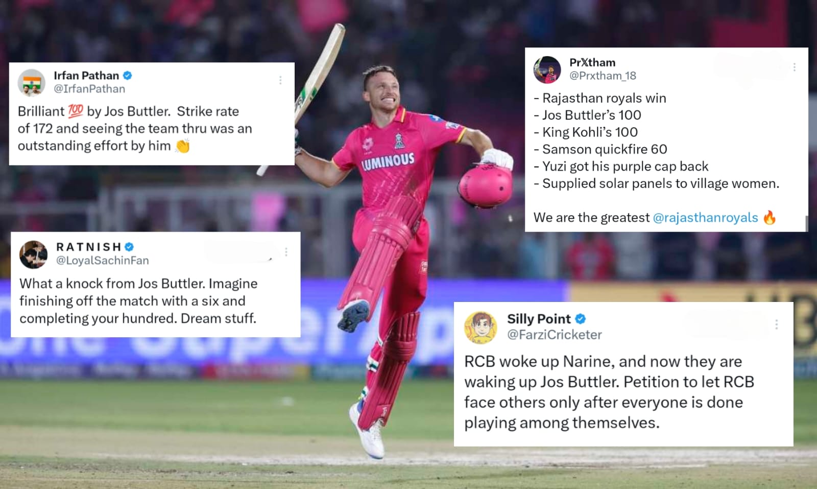 Twitter Abuzz With Jos Buttler’s Spectacular Century Against Rcb in IPL 2024