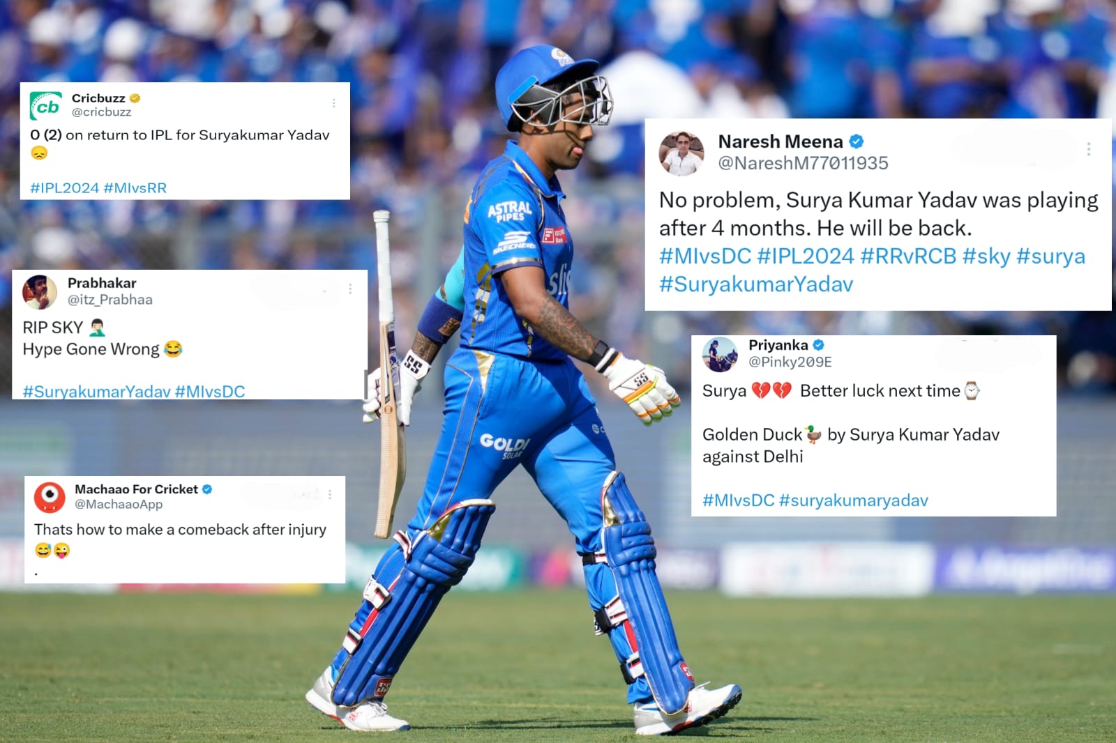 Suryakumar Yadav's IPL comeback draws mixed Twitter reactions as fans troll his duck and express disappointment