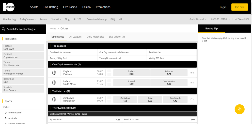 10cric Cricket Betting