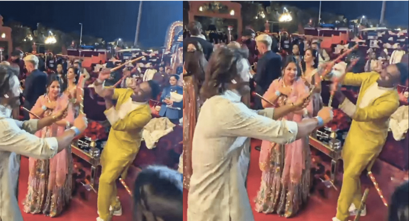 MS Dhoni and Dwayne Bravo's Dandiya Dance at Anant Ambani's Pre-Wedding Bash Goes Viral