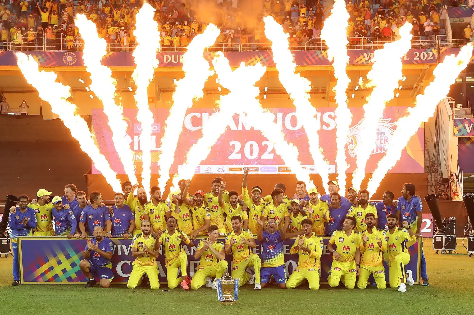 Chennai Super Kings are crowned champions during the final of the Vivo Indian Premier League 2021