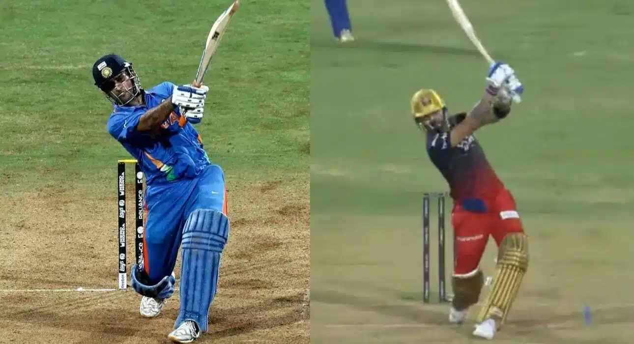 RCB vs MI: Virat Kohli Hits Match-Winning Six vs MI as Tribute to MS Dhoni on India’s 2011 WC 12th Anniversary